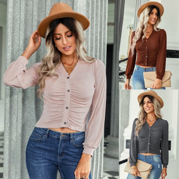 Short Top for Women Autumn Winter Slim Fit Slimming Sweater