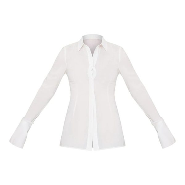 Trend See through Sexy Collared Slim-Fit Long Sleeve Brand Shirt