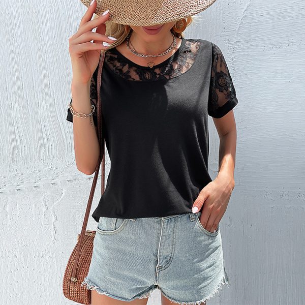 Women Wear Summer Black Short Sleeve Women Shirt