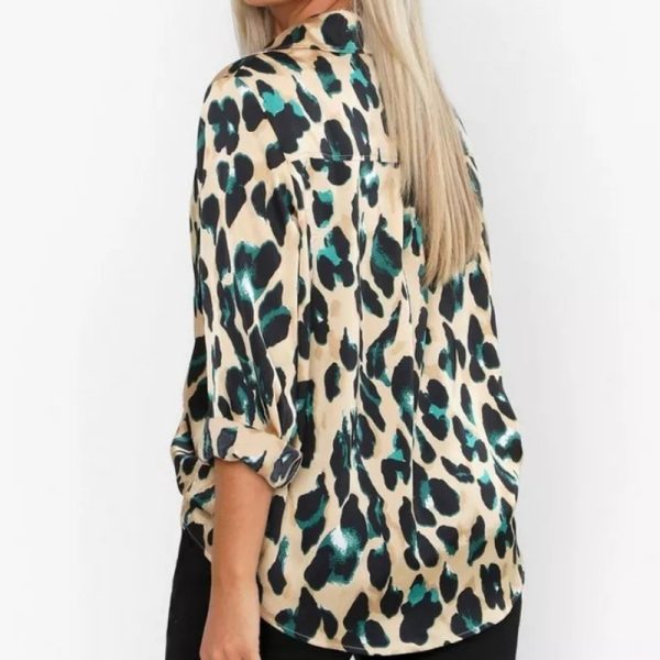 Sweet Urban Women Clothing Source Autumn Leopard Print Long Sleeve Loose Printed Shirt