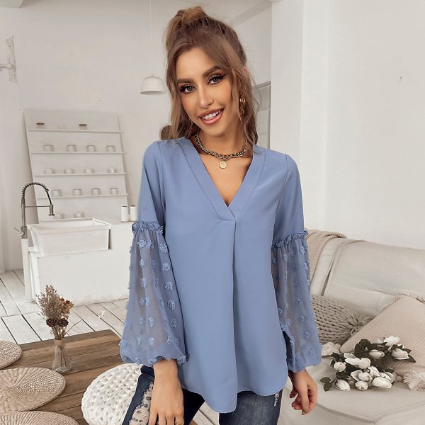 Casual Office Top Summer Stitching Long-Sleeved Shirt Casual Vacation