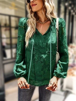 Elegant Long-Sleeved Top Spring Autumn Four Seasons All-Matching Women