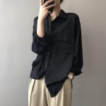 Solid Color Shirt for Women Spring Korean Dignified Sense of Design Top Long Sleeve Shirt for Women