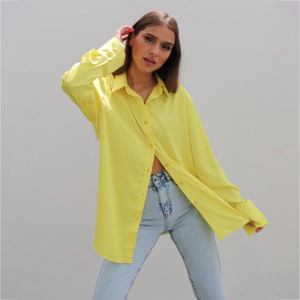 Women Early Autumn Single-Breasted Cardigan Solid Color Loose Casual Long Sleeves Shirt Women