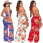 Women Clothing Spring Summer Beach Vacation Lace-up Sexy Hollow Out Cutout Jumpsuit