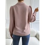 Spring Summer Office Fur Ball Stitching Lace Shirt Top Women