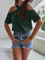 Summer Chiffon Loose off Shoulder Strap Chiffon Small Shirt Women Top