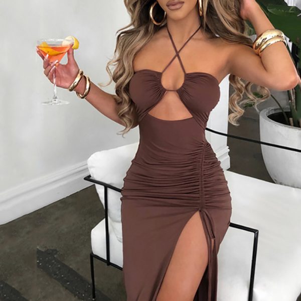 Summer Women Dress Sexy Sexy Halter Chest Flattering Dress