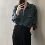 Solid Color Shirt for Women Spring Korean Dignified Sense of Design Top Long Sleeve Shirt for Women