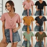 Summer Sexy V-neck Lace-up Top