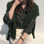 Winter Women Knitted Sweaters Solid Dark Green Long Sleeve Top Soft Warm Pullovers