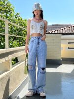 Women Summer Vacation Solid Embroidery Crochet Slim Camis