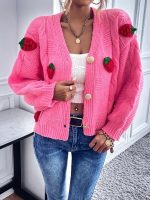 Women Spring Fall Long Sleeve Solid Embroidery Short Cardigans