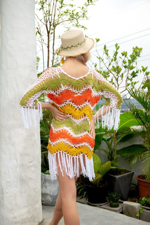 Swimsuit Beach Jacket Hollow Out Cutout Sexy Tassel Beach Cover Up