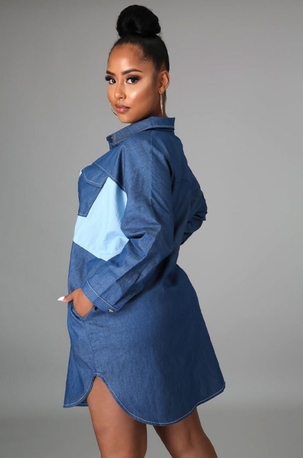 Plus Size Denim Shirt Women Long Sleeved Women Shirt Autumn New Simple Fashion Outer Wear Design Blue