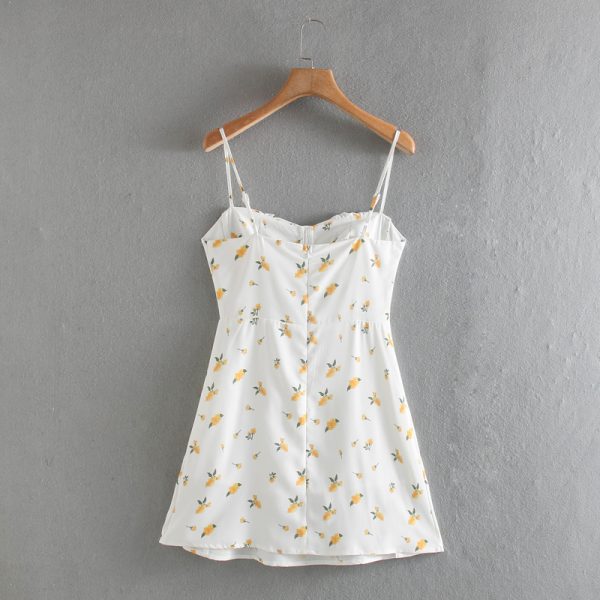 Summer Women Clothing Simple Fitted Comely Printing Slip Dress