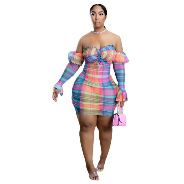 Plus Size Wrapped Chest Strap  Woman Dress