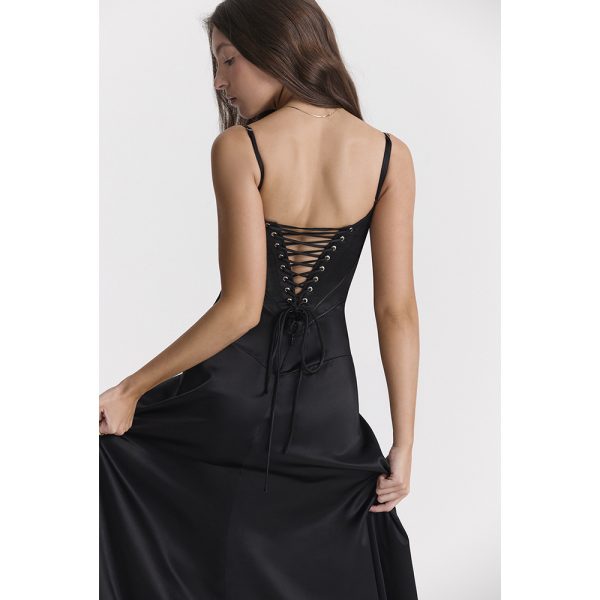 Women Wear Sexy Sling Dress Slim Fit Backless Maxi Dress Black Dress Women Evening Dress