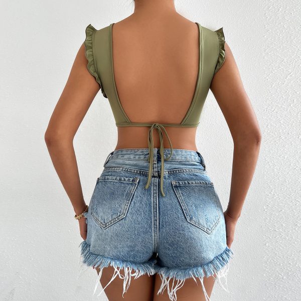 Women Clothing Design Backless Lace-up Vest Women Inner Wear Outer Wear Summer Base Vest T-shirt Top