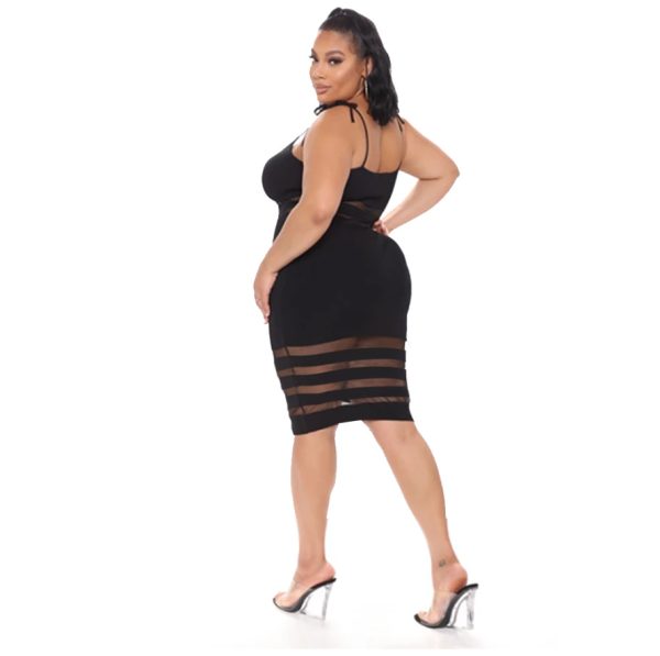 Plus Size One-Step Dress Solid Color Dress Sexy Hip Lifting Dress