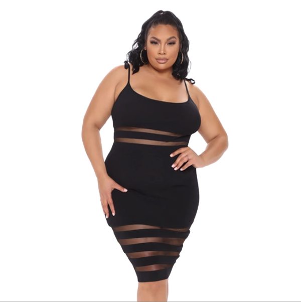 Plus Size One-Step Dress Solid Color Dress Sexy Hip Lifting Dress