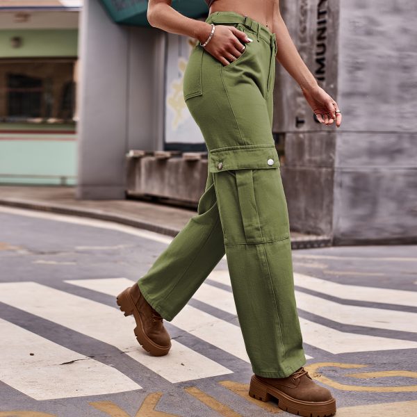 Women Clothing Adjustable Waist Denim Overalls Casual Trousers