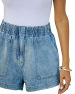 Women Clothing Elastic Waist Casual Wish Denim Shorts Women