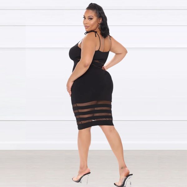 Plus Size One-Step Dress Solid Color Dress Sexy Hip Lifting Dress