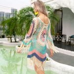 Direct Hollow Out Cutout Beach Dress Women's Beach Cover-up Bohemian Bikini Sunscreen Overclothes
