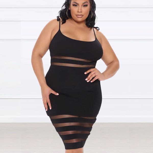 Plus Size One-Step Dress Solid Color Dress Sexy Hip Lifting Dress