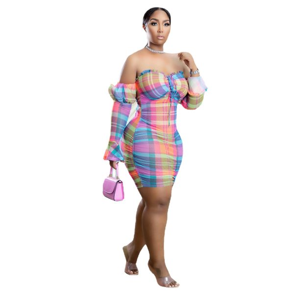 Plus Size Wrapped Chest Strap  Woman Dress