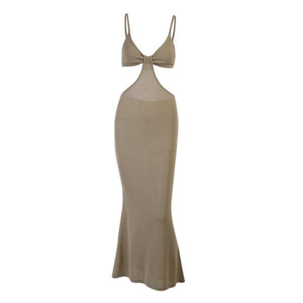 Sexy Dress Backless Elegant Slim-fit Sexy Night Show Hollow Out Cutout Cami Dress