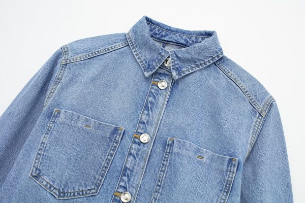 Summer Women  Short Denim Jacket Coat Mid Length Skirt Set