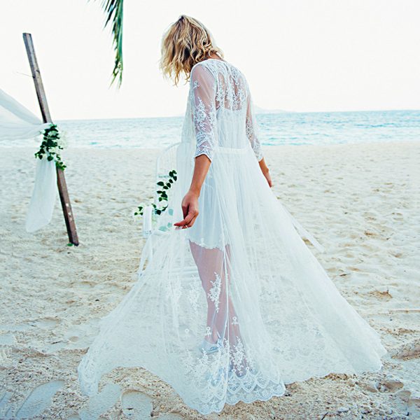 Lace Length Shirt Loose Sun Protection Beach Cardigan Maxi Dress Swimsuit Boho Summer Outfits