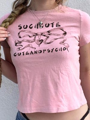 Sweet Girl Girl Cute Bow Printed All Matching Casual T shirt Pink Girl Cute Wear Basic Short Sleeve