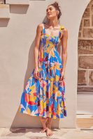 Dress Summer Women Dress Holiday Dress Spaghetti-Strap Floral Print