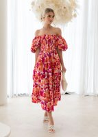 Holiday Sexy Slim Fit Backless Large Swing Dress off-Neck Printed Dress Summer