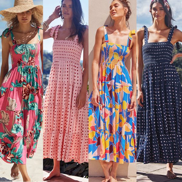 Dress Summer Women Dress Holiday Dress Spaghetti-Strap Floral Print