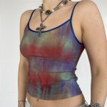 Tie Dyed Colorful Small Sling Women Sexy Outerwear Backless Bottoming Vest Inner Match Sleeveless Short Top Summer
