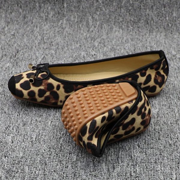 Vanessas Woman Leopard Ballet Women Flat Shoes Slip on Loafers