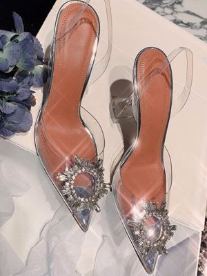 Vanessas Crystal Slingback High Heels for Women - Elegant Summer Pumps for Parties & Weddings
