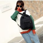 Vanessa's Corduroy Pure Color Travel Backpack