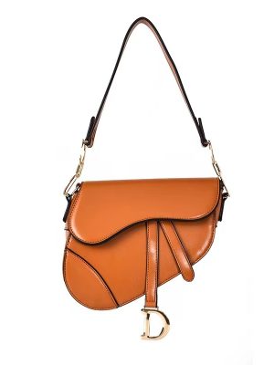 Luxury PU Leather Saddle Bag for Women - Designer Fashion Shoulder Crossbody Handbag with Wide Strap