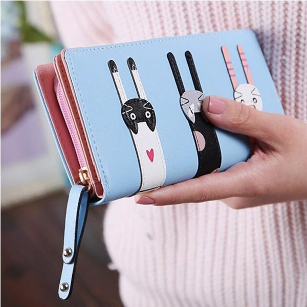 New Fashion Envelope Women Wallet Cat Cartoon Wallet Long Creative Female Card Holder