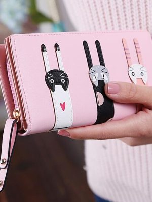 New Fashion Envelope Women Wallet Cat Cartoon Wallet Long Creative Female Card Holder