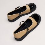 Vanessas New Women Leather Flats Mixed Color Anti-slip British College Female Shoes