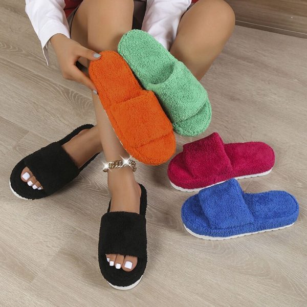 Vanessas Platform Slippers Summer Thick Flat Open-Toe Comfortable Sandals