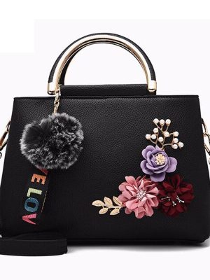 Vanessas flowers shell Women's tote Leather Clutch Bag