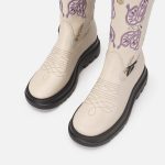Vanessas autumn Thigh High Boots PU Embroider Sewing Ladies Boot