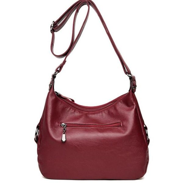 Soft Leather LUXURY bags handbags women famous brands Solid Double Zipper Bag